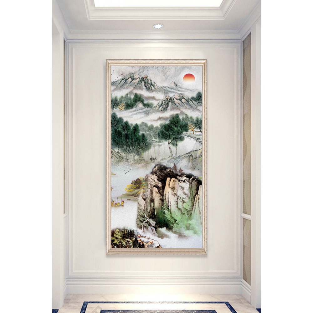 In hình ép gỗ Laminate TRANH HÀNH LANG TRUNG QUỐC - Mẫu 23 (50x75, 60x90, 70x110). In ảnh theo yêu cầu