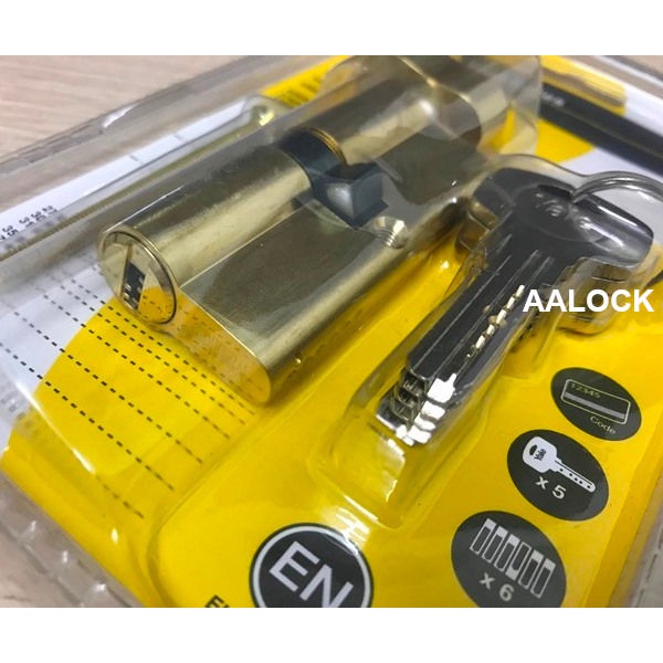 Ruột khóa cao cấp Yale màu vàng đồng, 1 đầu chìa vi tính- ruột khoá cửa thông phòng- 10-1003-3535-CK-02-01- NPP AALock