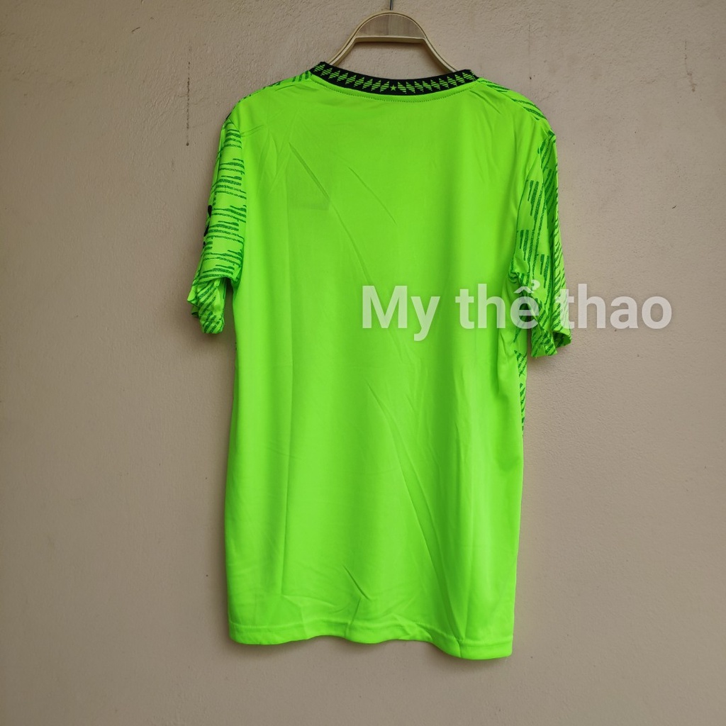 Full Logo -Bộ quần áo đá bóng clb mu 2022 2023 xanh lá cây chuối mẫu sân thứ 3 thun & gai thái cao cấp