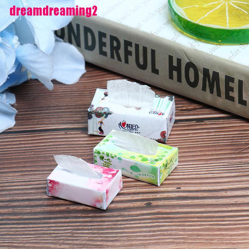 Hộp Khăn Giấy mini Độc Đáo Trang Trí Nhà Búp Bê Tỉ Lệ 1:
