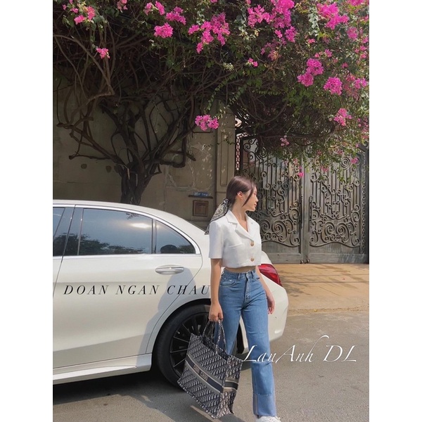 Áo vest tay ngắn dáng croptop