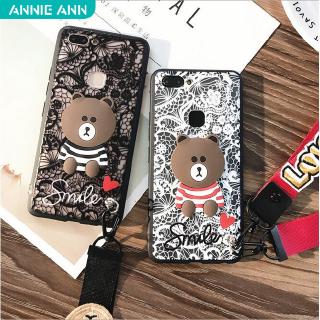 Ốp lưng ren hoa văn hình gấu nâu vivo v9,v7,v7plus,v3,v3max