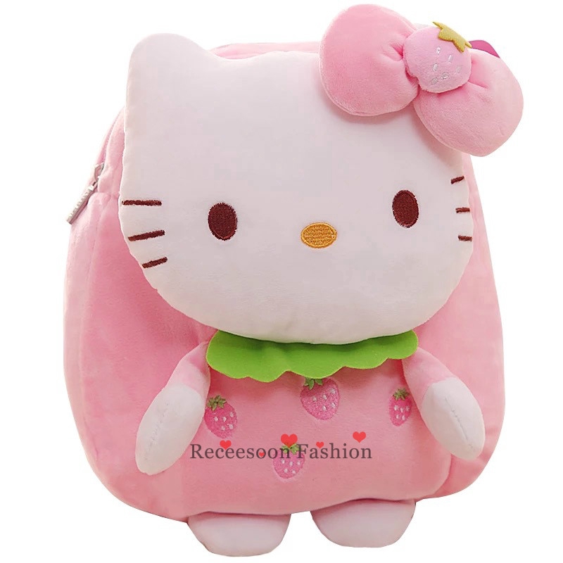 Balo vải nhung hình Hello Kitty cho bé