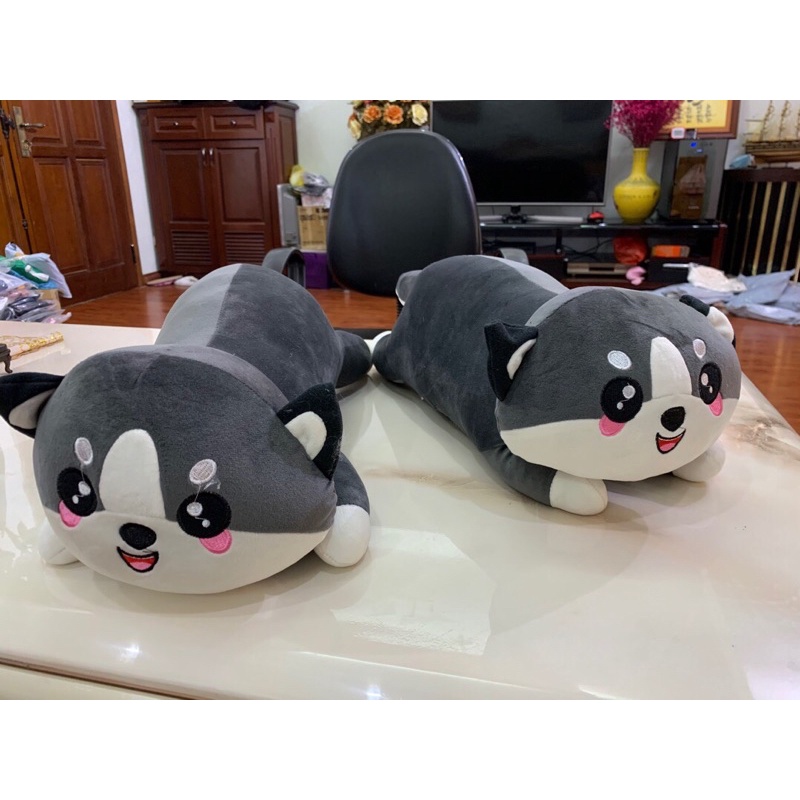 Mèo Husky Bông Chất Liệu Lông Nhung Mềm Mịn Co Dãn 4 Chiều Gấu Bông Mèo Husky Đáng Yêu
