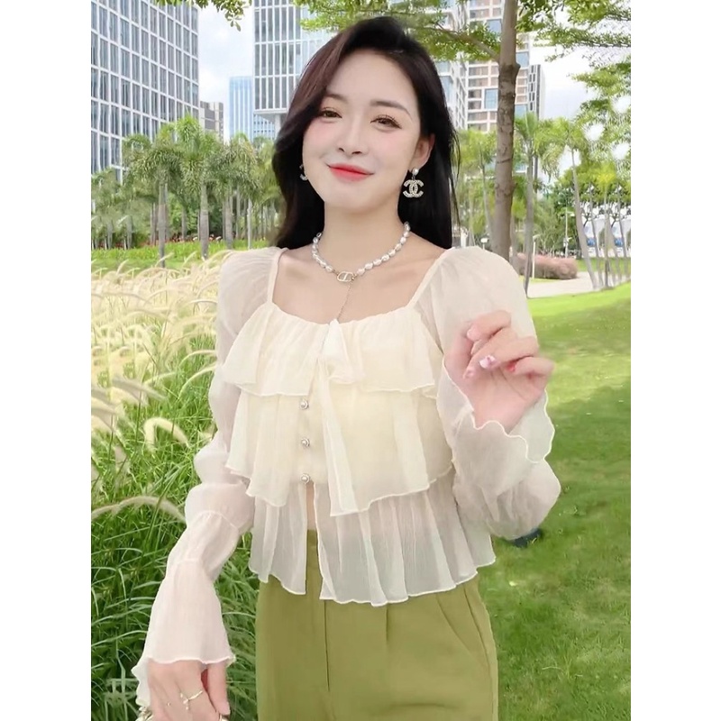 Áo Sơ Mi Tay Dài Chống Nắng Thời Trang Mùa Hè Dễ Phối Đồ Cho Nữ