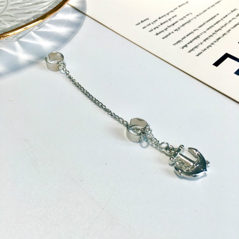 Khuyên tai bạc dạng kẹp không đục lỗ đơn giản hợp thời trang cho nam nữ