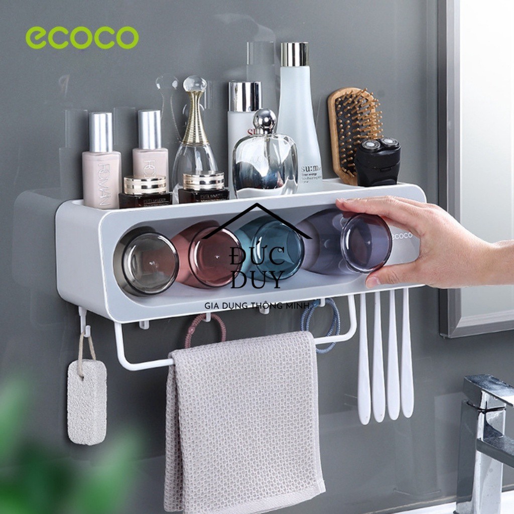 Bộ Nhả Kem Đánh Răng Ecoco 4 Cốc, 4 Ô Bàn Chải