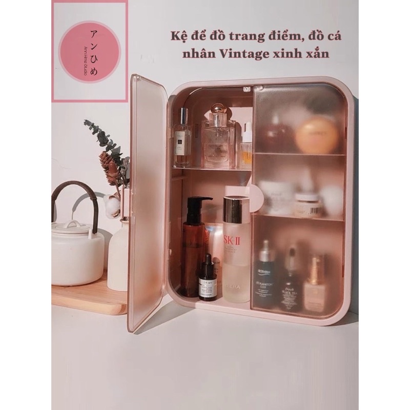 Kệ Tủ Đựng Mỹ Phẩm & Đồ Trang Điểm Treo Tường Trong Nhà Tắm Cao Cấp Kiểu Vintage AnnHime TMP02