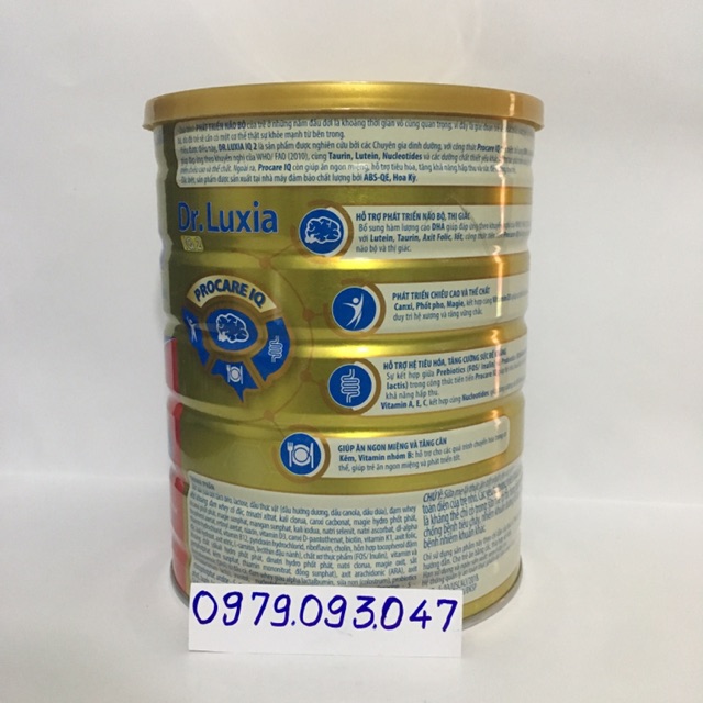 Sữa bột Dr. Luxia 2 lon 900g ( date: 10/2022)