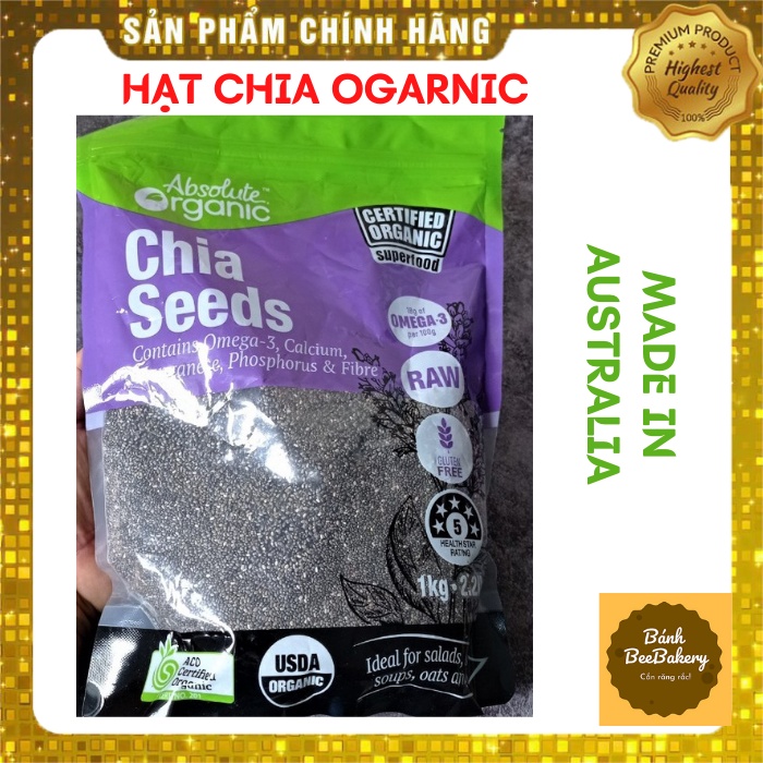 HẠT CHIA ÚC - CHIA SEEDS NHẬP KHẨU [Absolute Organic] túi 100g