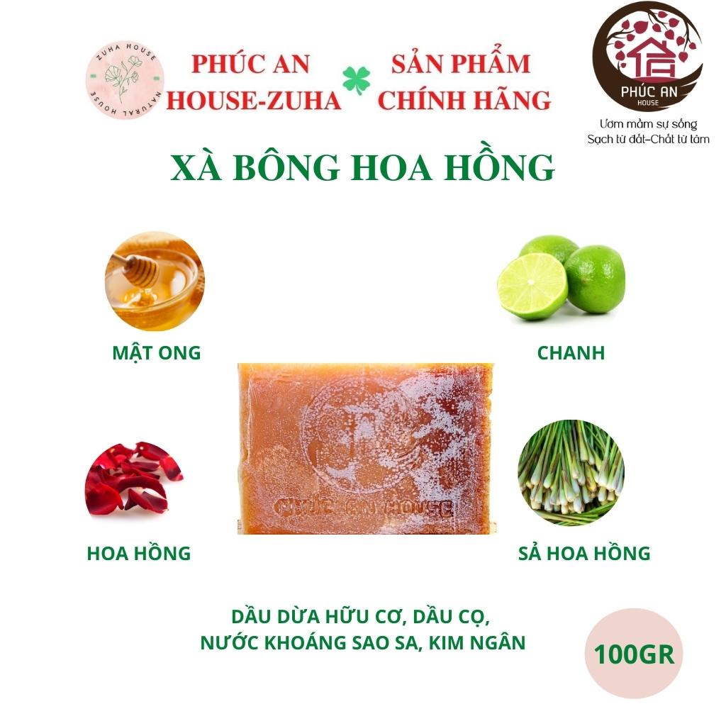 Xà Bông Hoa Hồng Phúc An House-Xà Phòng Tắm Thiên Nhiên Sạch Khuẩn, Dưỡng Da Chăm Sóc Làm Đẹp, Ngăn Ngừa Mụn 100gr | BigBuy360 - bigbuy360.vn