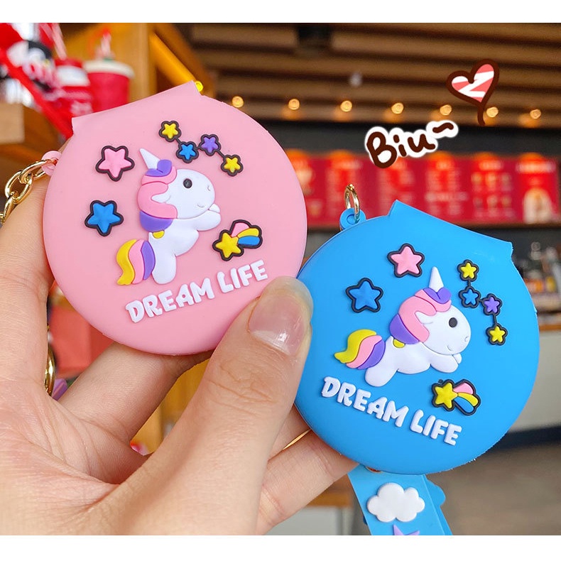 Móc Khóa Hình Kỳ Lân Có Gương 2in1 Siêu Tiện Dụng - Dumi Shop