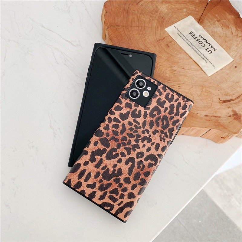 Ốp điện thoại silicone tpu in da báo thích hợp cho iPhone 11 12promax 7 8Plus SE X XS XR XSMAX 11pro max 12promax Mini