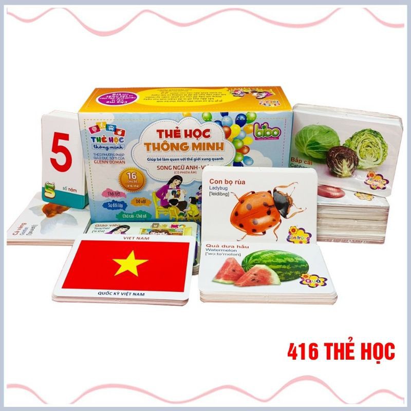 [FREESHIP 50K] Bộ thẻ học thông minh 16 chủ đề - 416 thẻ cho bé song ngữ anh việt