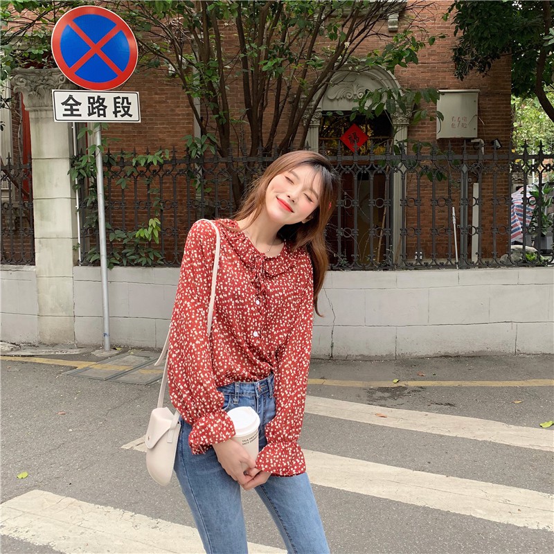 ÁO VOAN DÀI TAY BÈO NHÚN CỔ HOẠ TIẾT HOA NHÍ | BigBuy360 - bigbuy360.vn