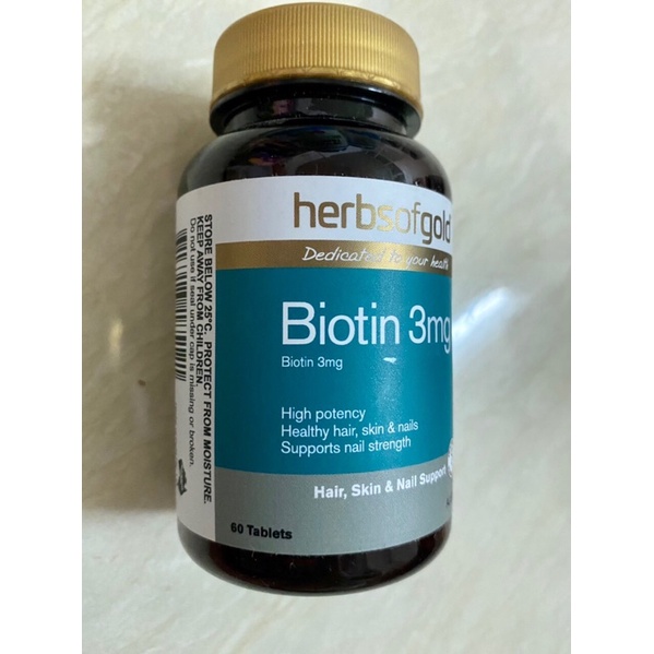 Viên uống Herbs of Gold Biotin 3mg 60 viên