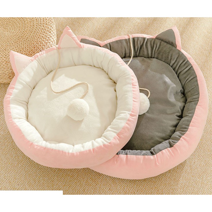 Ổ nệm chó mèo hình tai mèo có đuôi đệm rời
