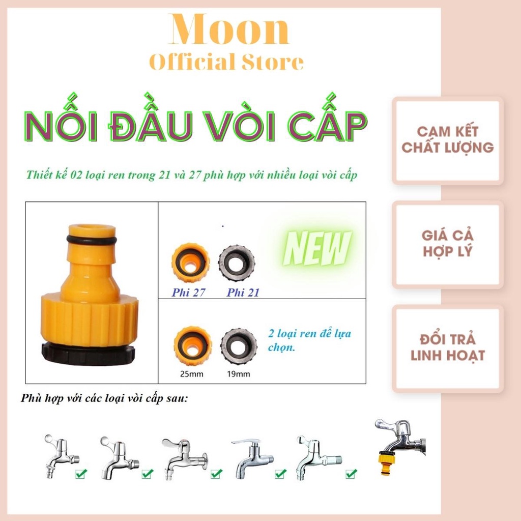 Khớp Nối Nhanh Dây Nước, Cút Nối Dài Dây Tưới,  Đầu Vòi, Vòi Tưới Nước, Vòi Tước Tăng Áp Từ Phi 12 Đến Phi 27 Lionking
