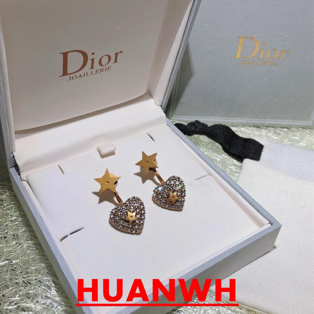 Dior Bông Tai Mạ Vàng Trái Tim Xinh Xắn