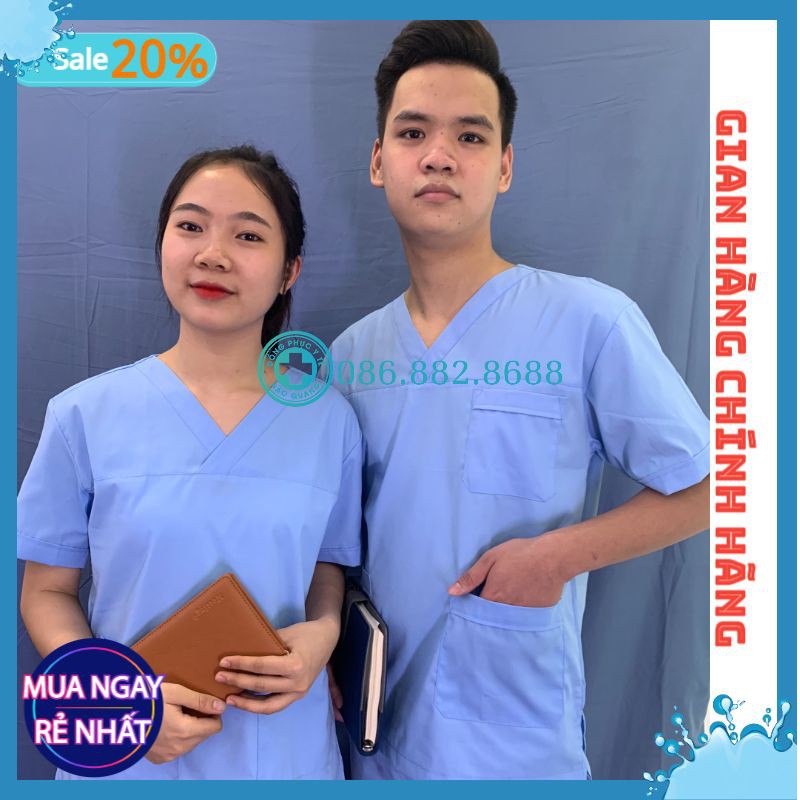 Bộ Scrubs Bác Sĩ, quần áo phòng mổ, đồng phục phẫu thuật, đồng phục spa hàng phổ thông