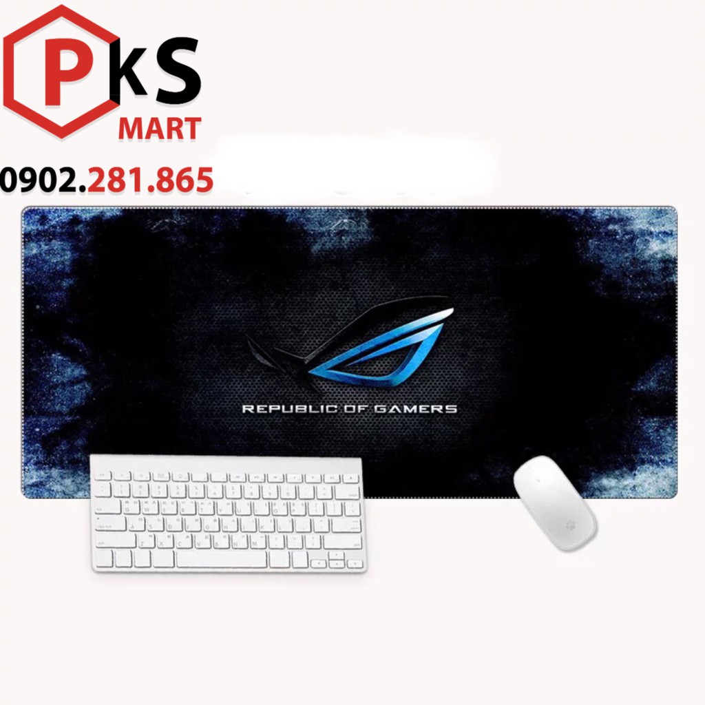 Lót chuột, pad chuột cỡ lớn, nhỏ ASUS ROG 800x300x2mm, 210x260mm in 3d phản quang may viền chắc chắn được chọn hình | BigBuy360 - bigbuy360.vn