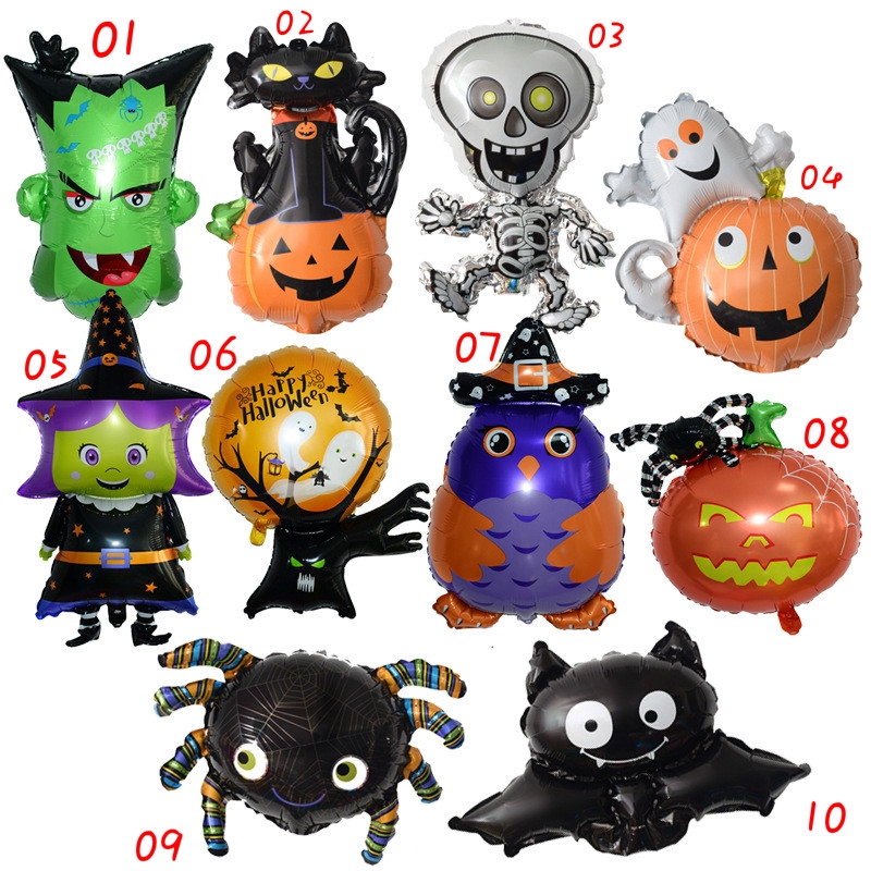 Bong bóng 16inch hình đầu lâu nhện trang trí Halloween