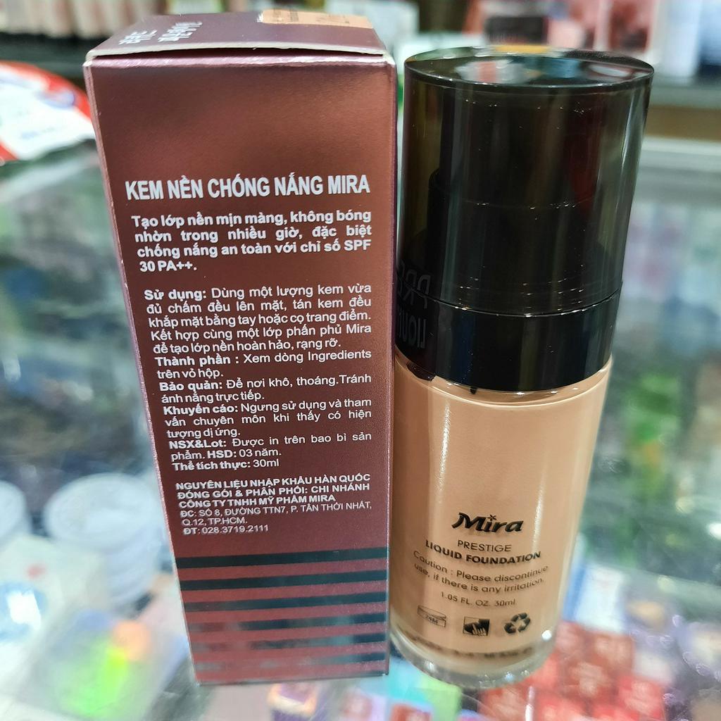 Kem nền chống nắng Mira Liquid Foundation 30ml