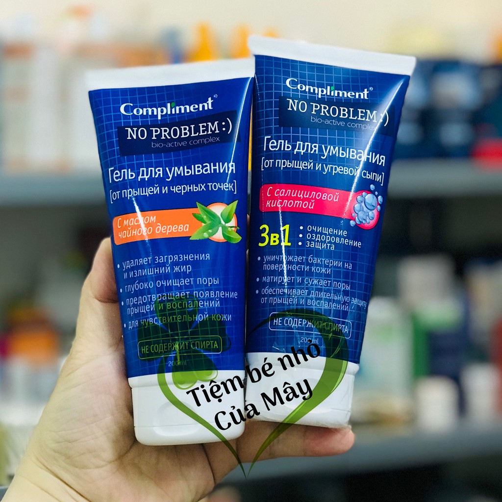 Gel rửa mặt Compliment No Problem giảm viêm, mụn rõ rệt