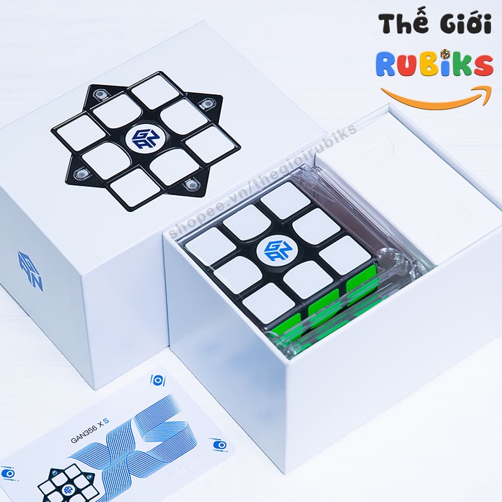Rubik 3x3 GAN 356 XS Có Nam Châm Stickerless / Đen