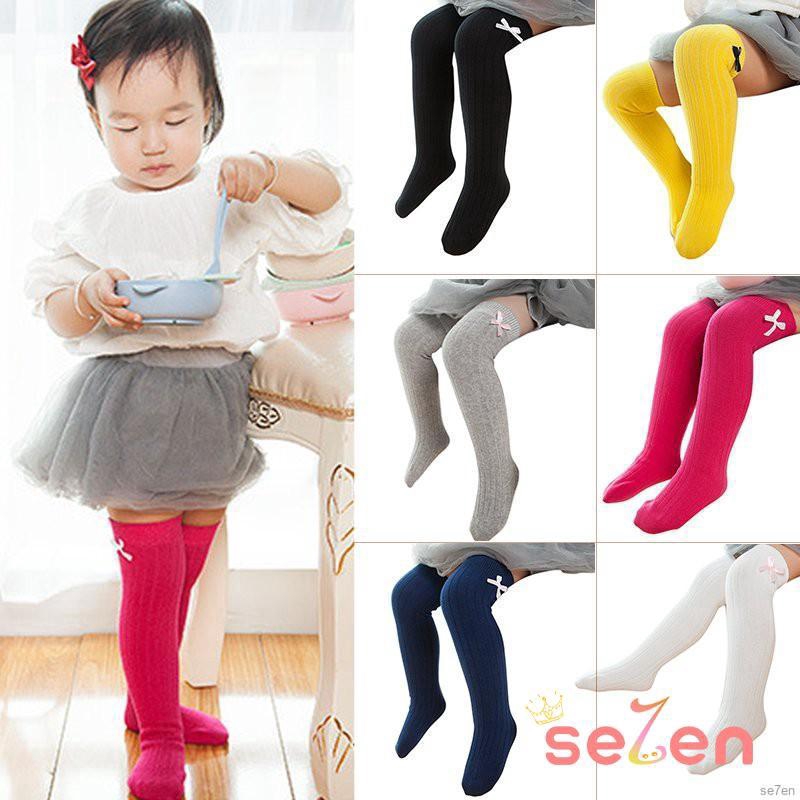 Đôi tất cotton cao ngang gối cho bé gái