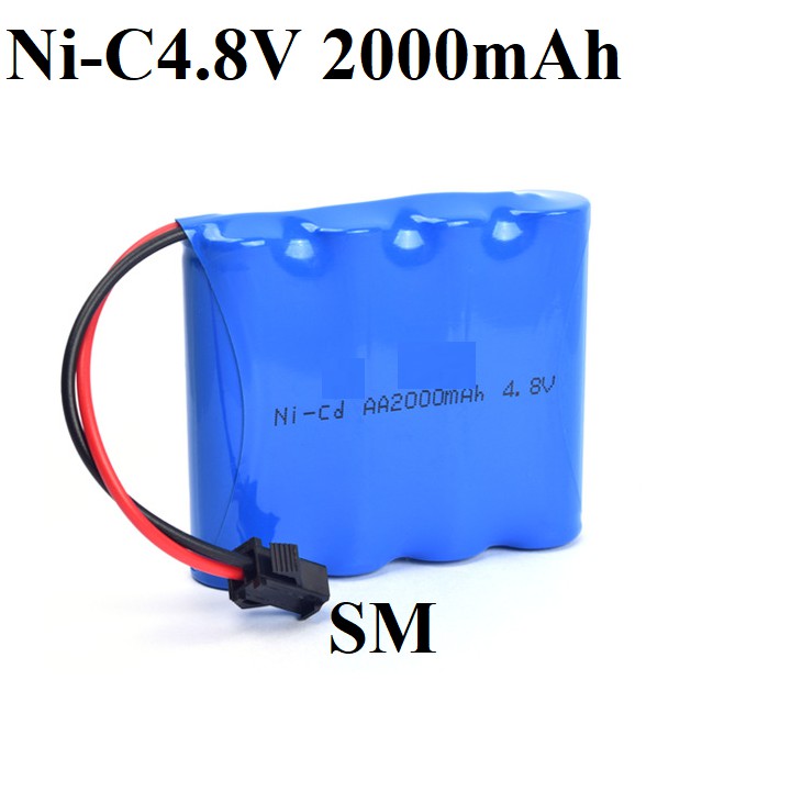Pin sạc Ni-Cd 4.8v 2000mAH cổng SM dùng cho xe mô hình điều khiển