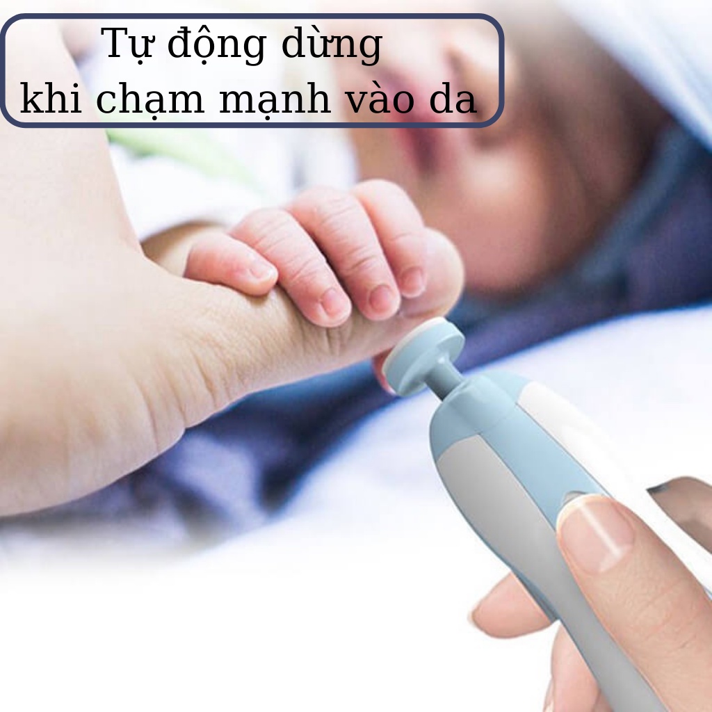 Máy mài móng, cắt móng tay chân cho bé chạy pin an toàn không gây tiếng ồn có 6 đầu thay dùng được cho cả gia đình