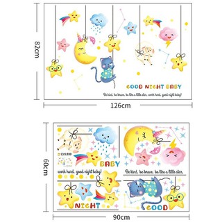 Decal dán tường   chúc bé ngủ ngon (good night baby)