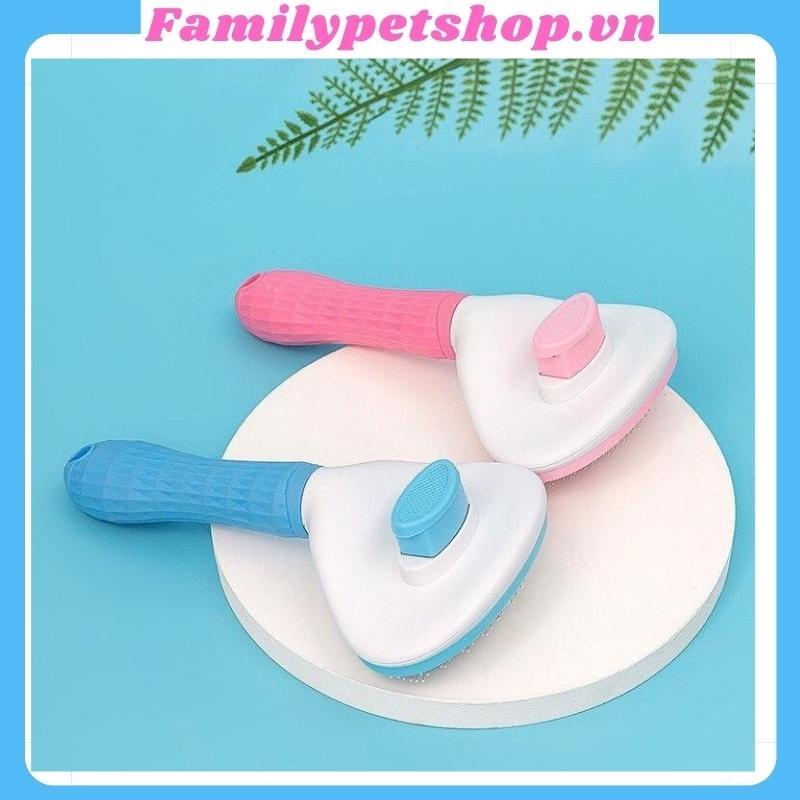 Lược chải lông cho chó mèo có nút bấm Clean chính hãng-familypetshop.vn