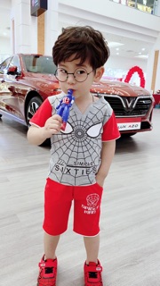 (Cổ Tròn)Bộ Siêu Nhân Cho Bé