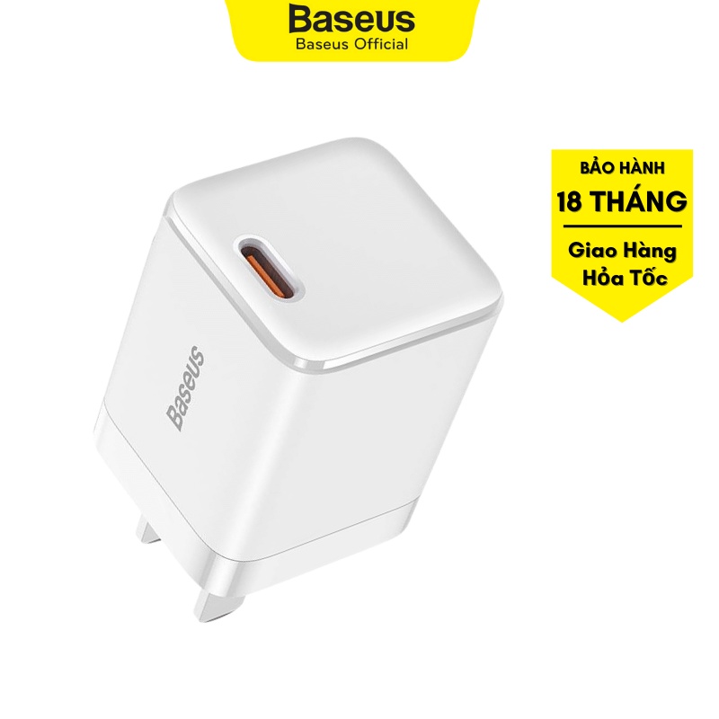 Củ sạc Baseus GAN3 Fast Charger 1C 30W| Cốc sạc siêu nhanh, nhỏ gọn, có chân cắm đóng mở tiện lợi - Bảo hành 18 tháng