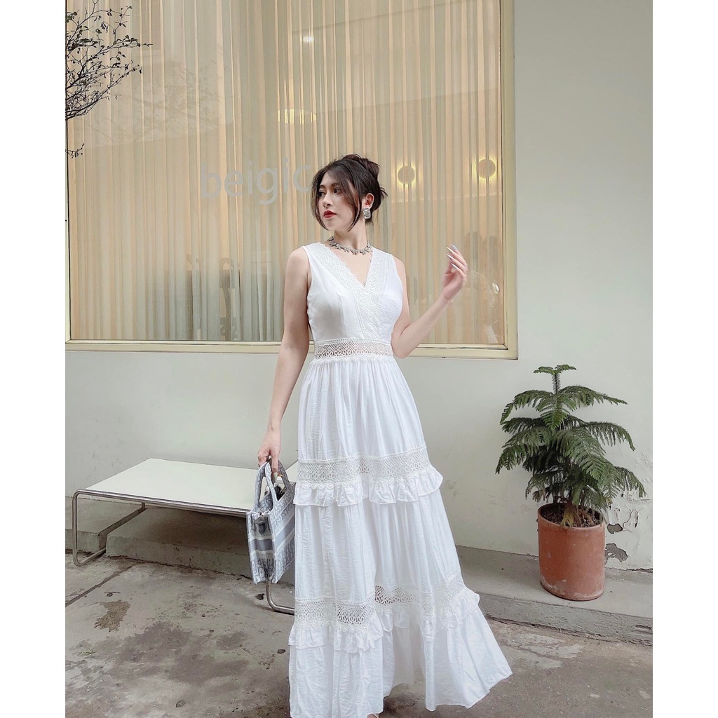 VÁY THÔ VIỀN REN TRẮNG