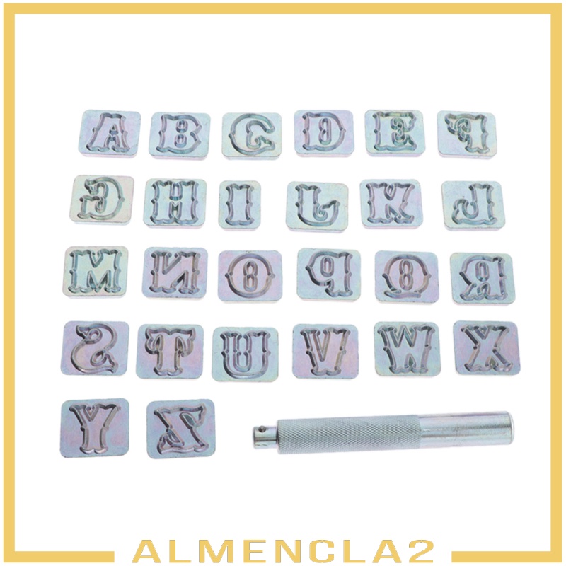 [ALMENCLA2] Hardened Alloy 19mm Alphabet Stamp Punch Set DIY Emboss Leather Craft Tools