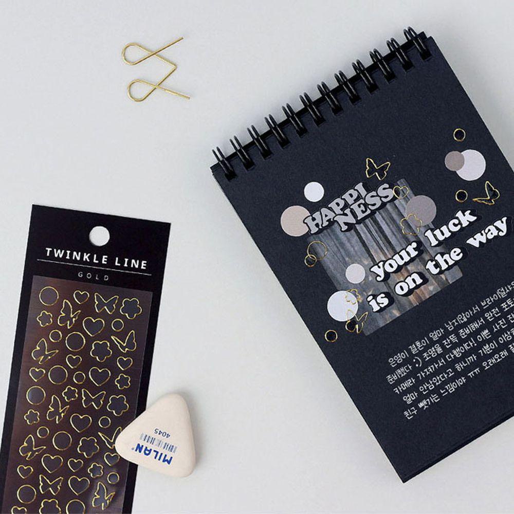 Sticker Dán Trang Trí Sổ Tay Hình Trăng Sao / Trái Tim / Ngôi Làng / Bướm Bằng PVC Màu Laser DIY