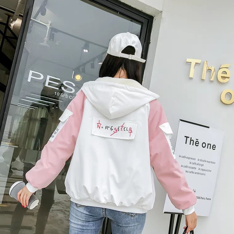 [S03] Áo khoác nữ dù 2 lớp in chữ Communicate nhiều màu phối tay hàng chuẩn shop- M109 | BigBuy360 - bigbuy360.vn