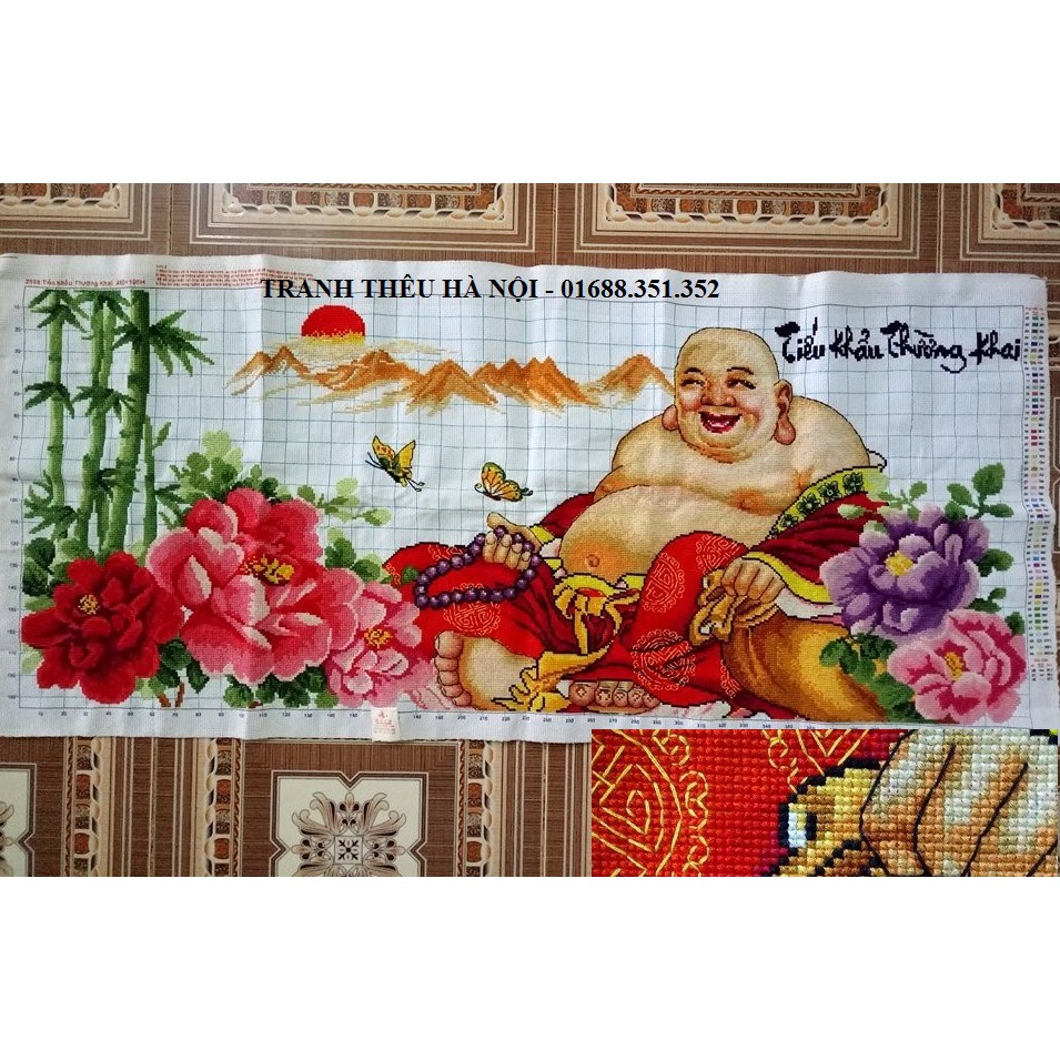 Tranh thêu chữ thập thành phẩm phật di lạc Z588-118x57cm MN0167 MN0166 LV3495 223081 88886 89016 MN0226