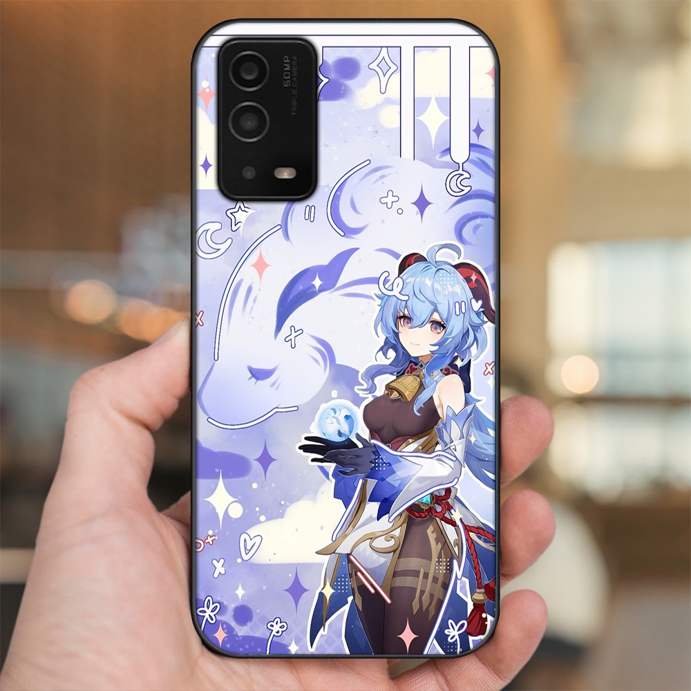 Ốp lưng Oppo A55 4G, A55 5G viền đen in hình Ganyu Genshin Impact