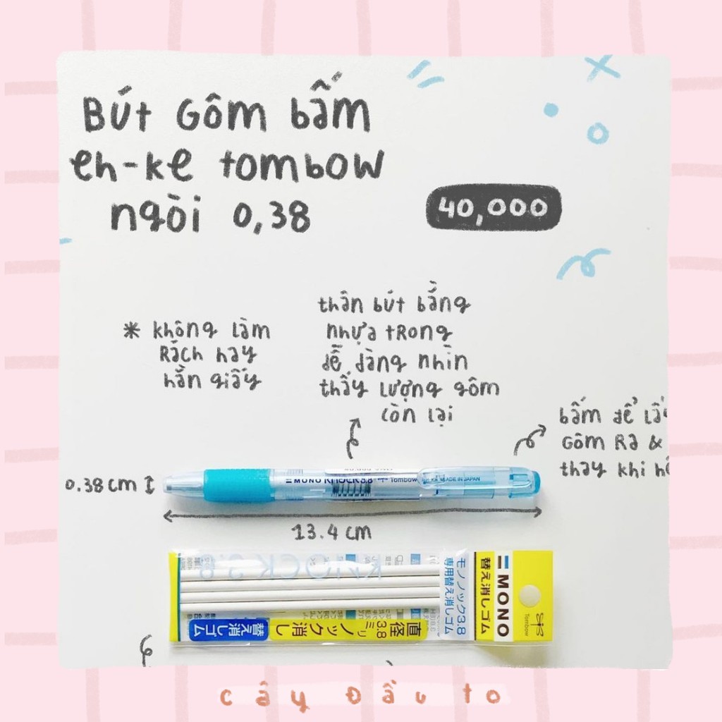 Bút Gôm Bấm EH-KE Tombow Ngòi 3.8 Cây Đầu To