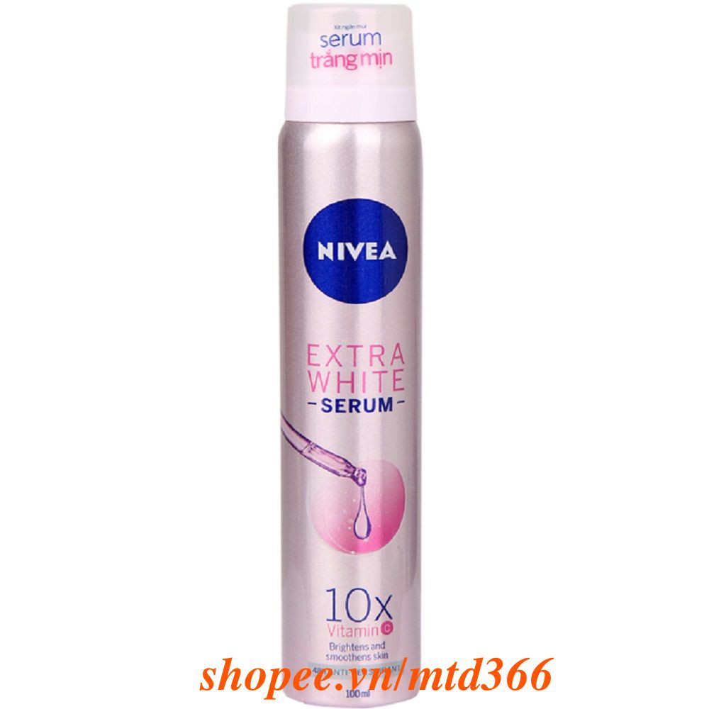 Xịt Khử Mùi Cho Nữ 100ml Nivea Extra White Serum