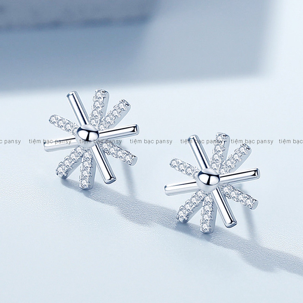 Bông tai bạc nữ PANSY hình mặt trời phong cách Hàn Quốc, khuyên tai bạc ta 925 thật hottrend