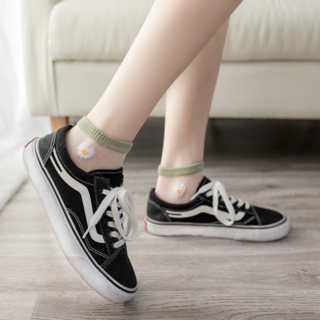 Tất hoa cúc cổ ngắn nhiều màu