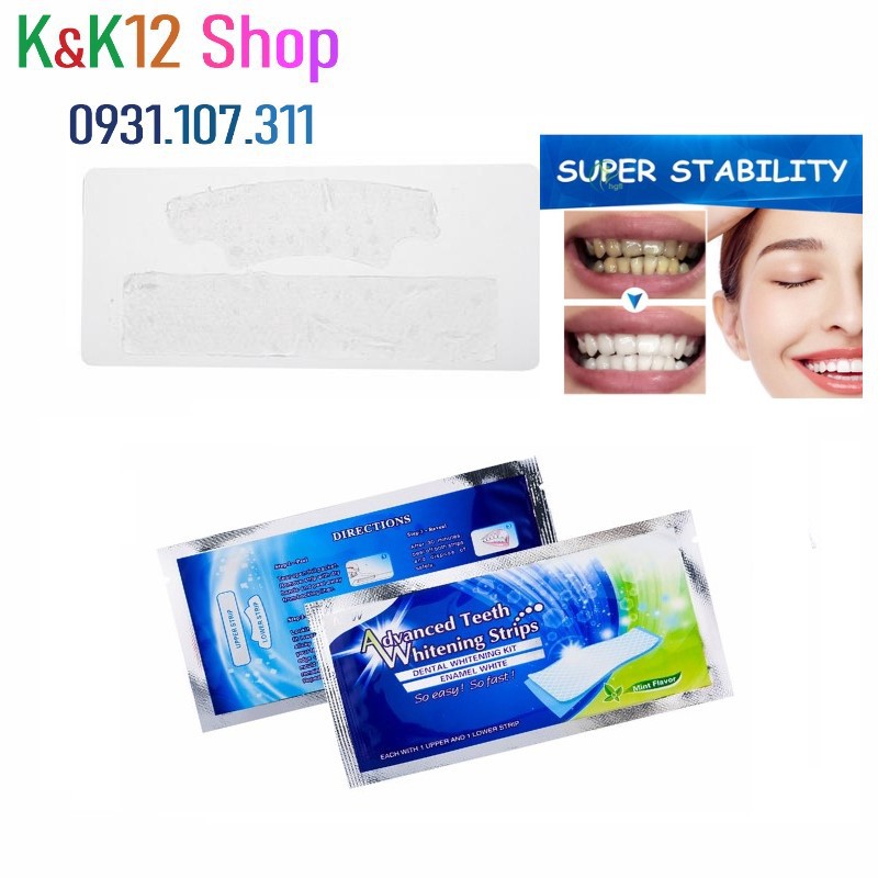 Miếng dán trắng răng tiện lợi Advanced Teeth Whitening Strips