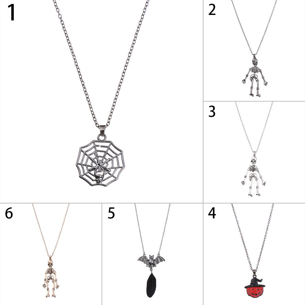 Vòng cổ mặt hình đầu dơi và quả bí ngô phong cách halloween