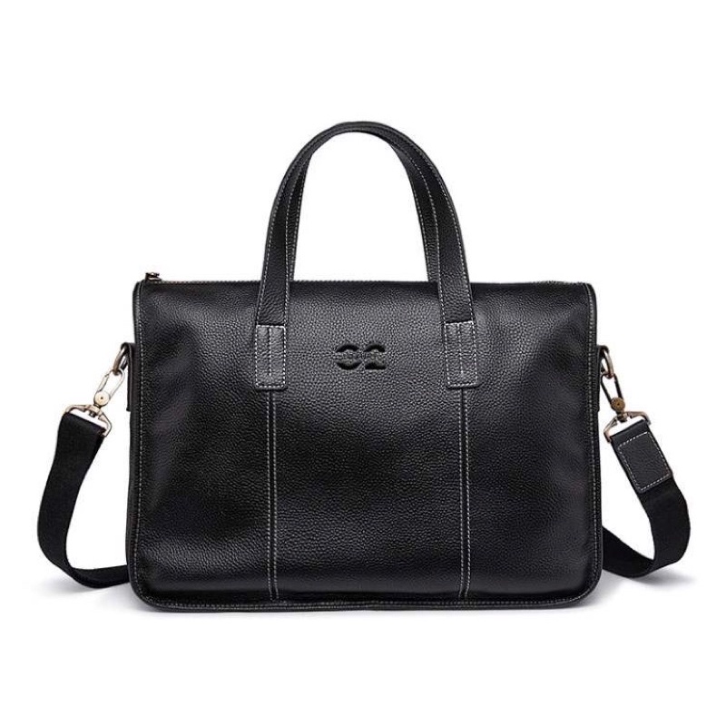 Túi xách nam Luxury túi nam da bò viền khâu dọc cao cấp chất da thật cực bền hàng hiệu S mã K991210-D Màu Đen