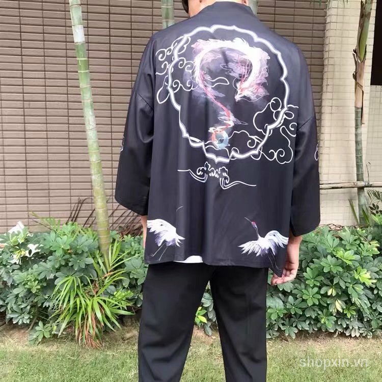 Áo Khoác Kimono In Hình Rồng Phong Cách Nhật Bản Size M-3Xl Cho Nam Nữ